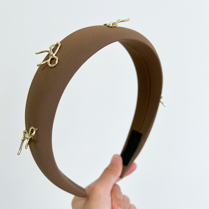 สีทึบ Bowknot คาดผมสำหรับผู้หญิง Bowknot เครื่องประดับผม