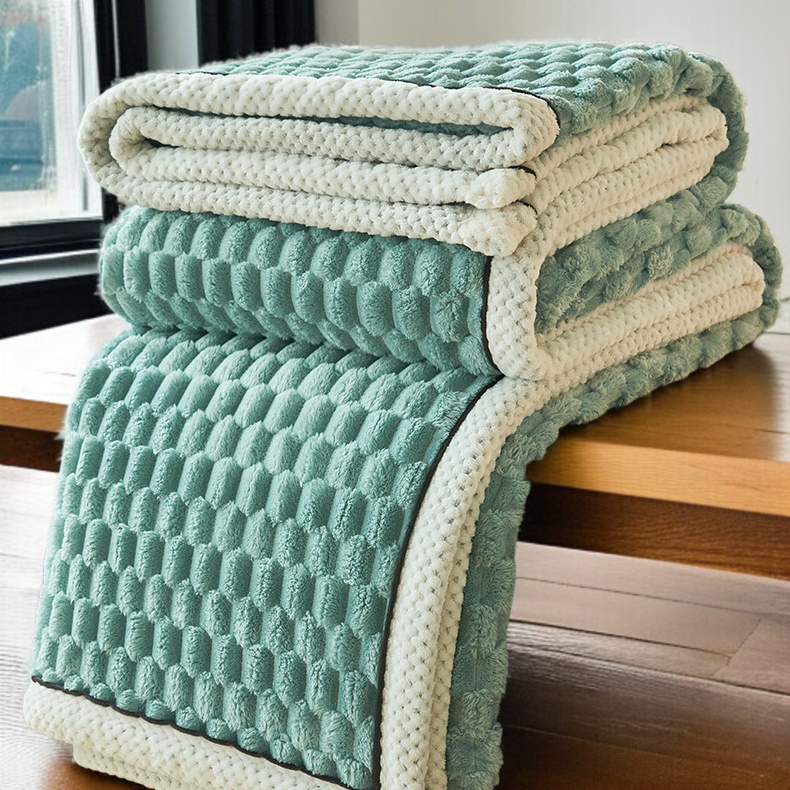 모자 벨벳 우유 두꺼운 양면 담요 고그램 덮개 담요 융단