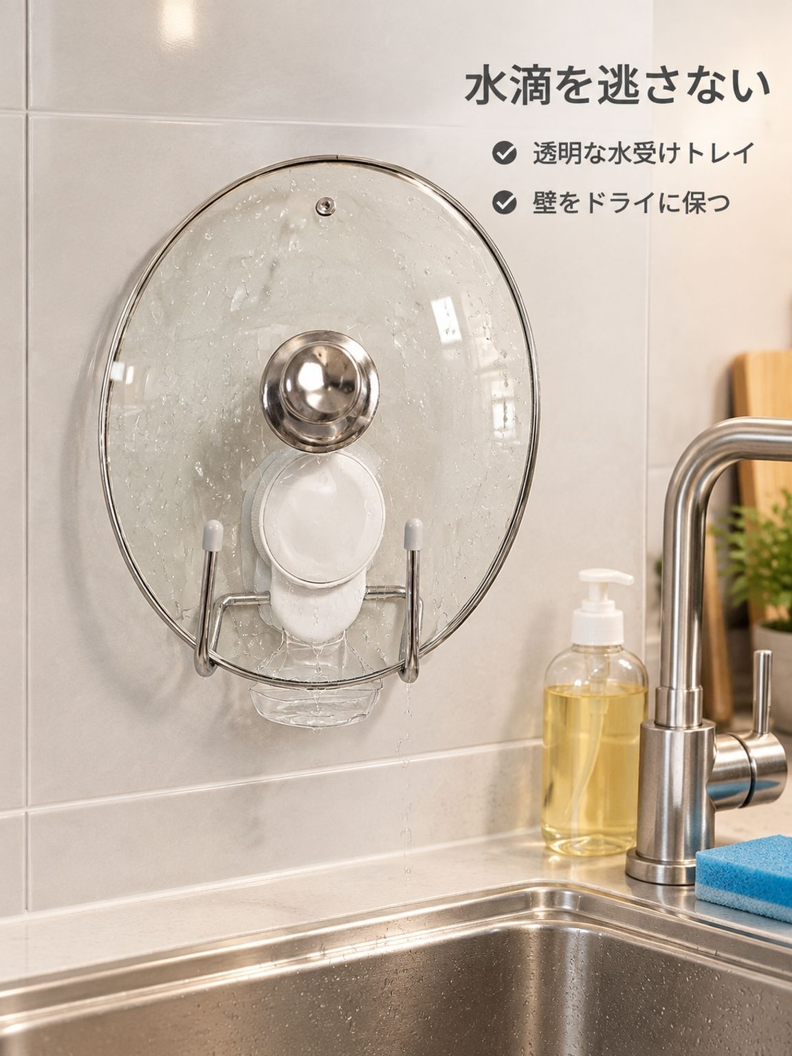 おしゃれで機能的な壁掛け鍋蓋ラック