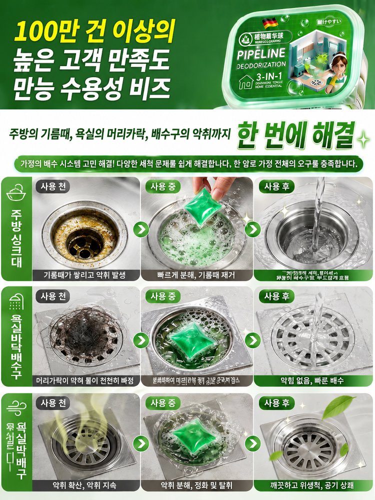 독일 하수구 뚫림 탈취 수용성 젤