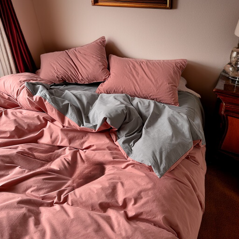 シンプルな無地の4点寝具セット