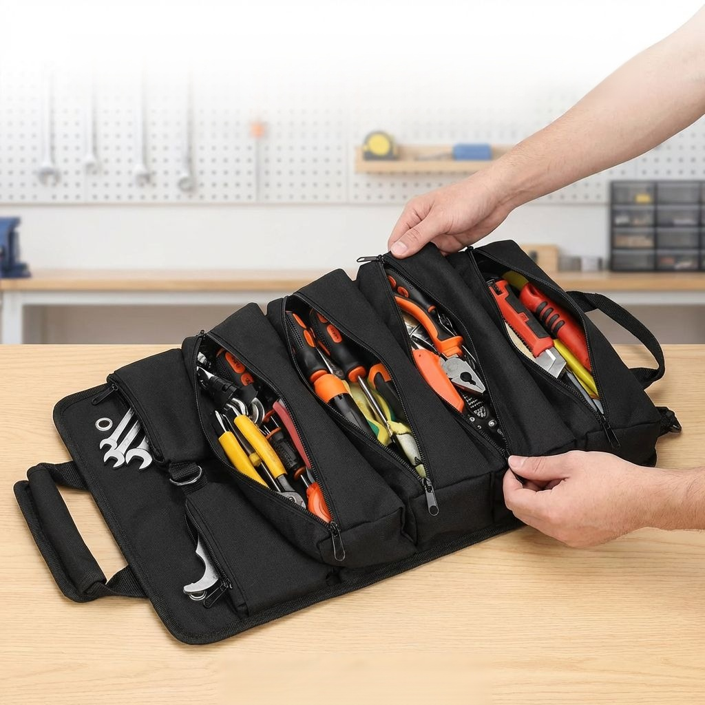 耐久性の高い素材のハードウェアツールバッグ