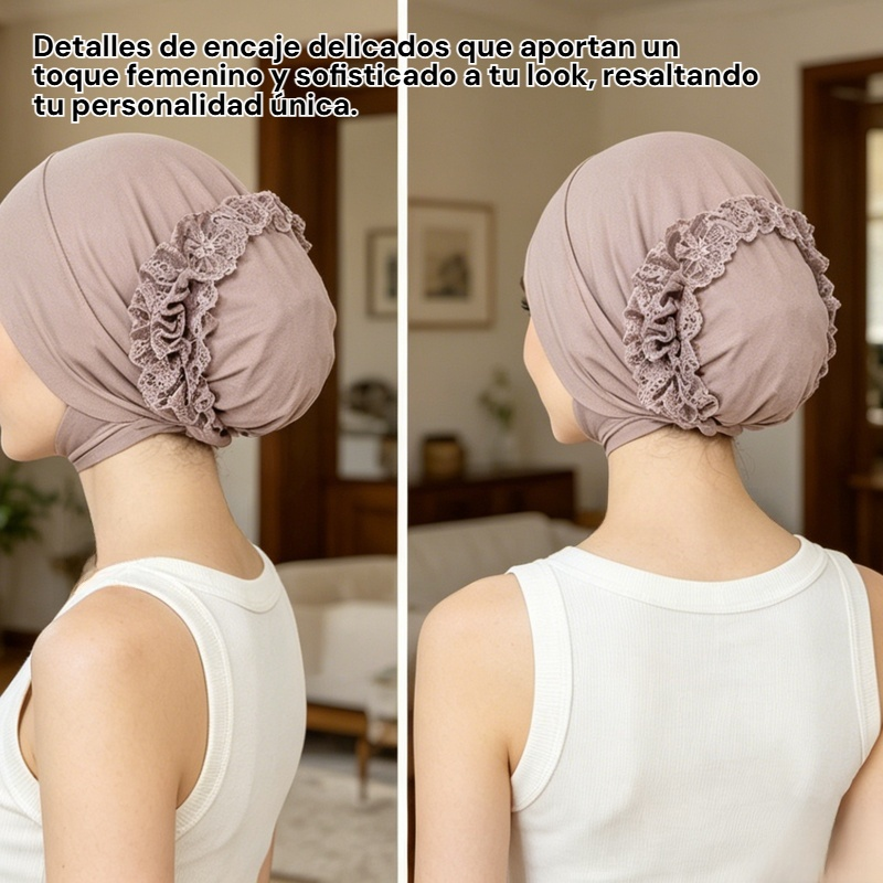 Sombrero tipo pañuelo de encaje moderno