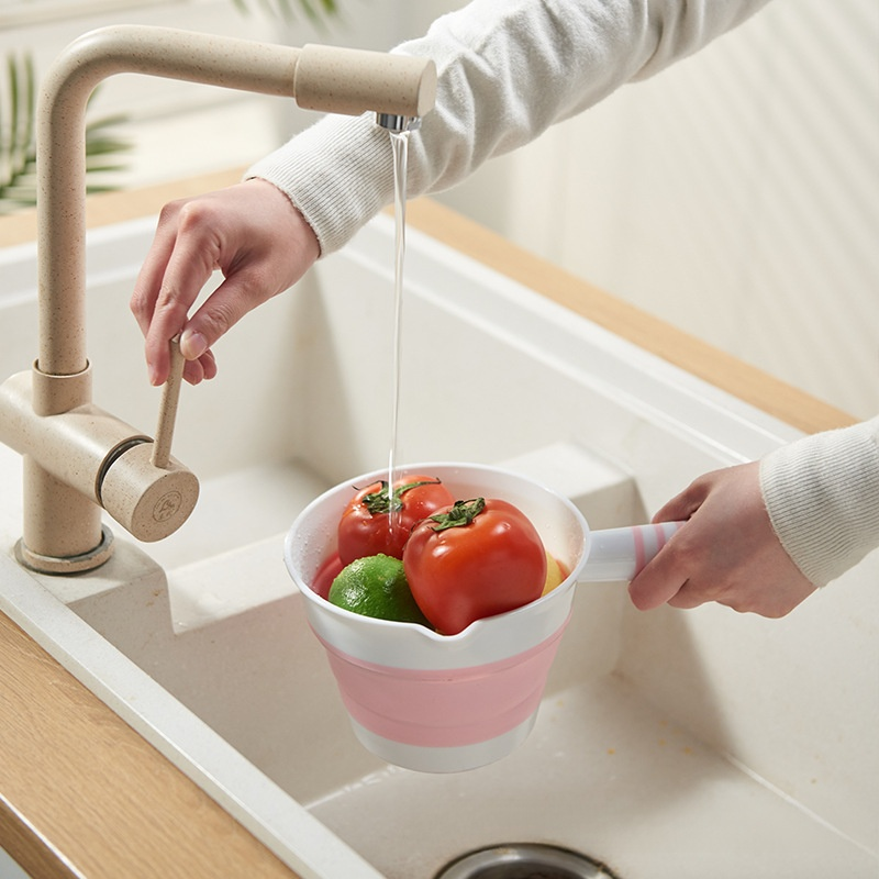 折りたたみ式、多機能、吊り下げ可能なシリコン製お玉（2個セット）