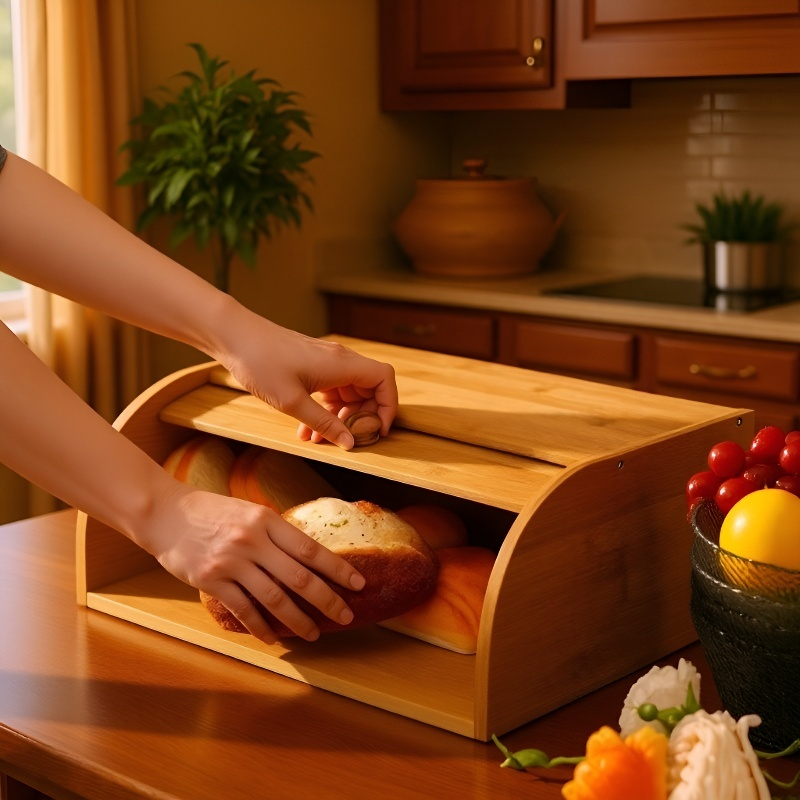 Tragbare Bambus Brotdose mit mehreren Ebenen