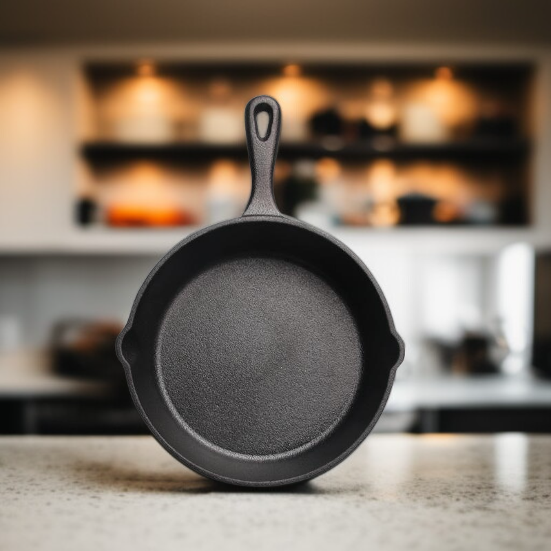 Große klassische Haushalts-Eisenpfanne, flacher Boden, antihaft, ideal für Omeletts