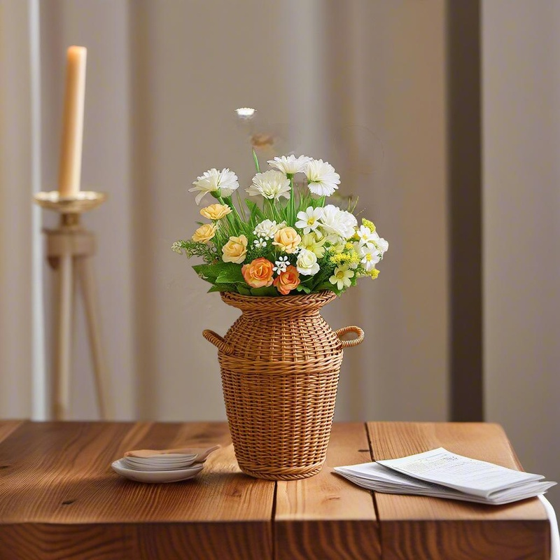 家庭用ラタン編み花瓶