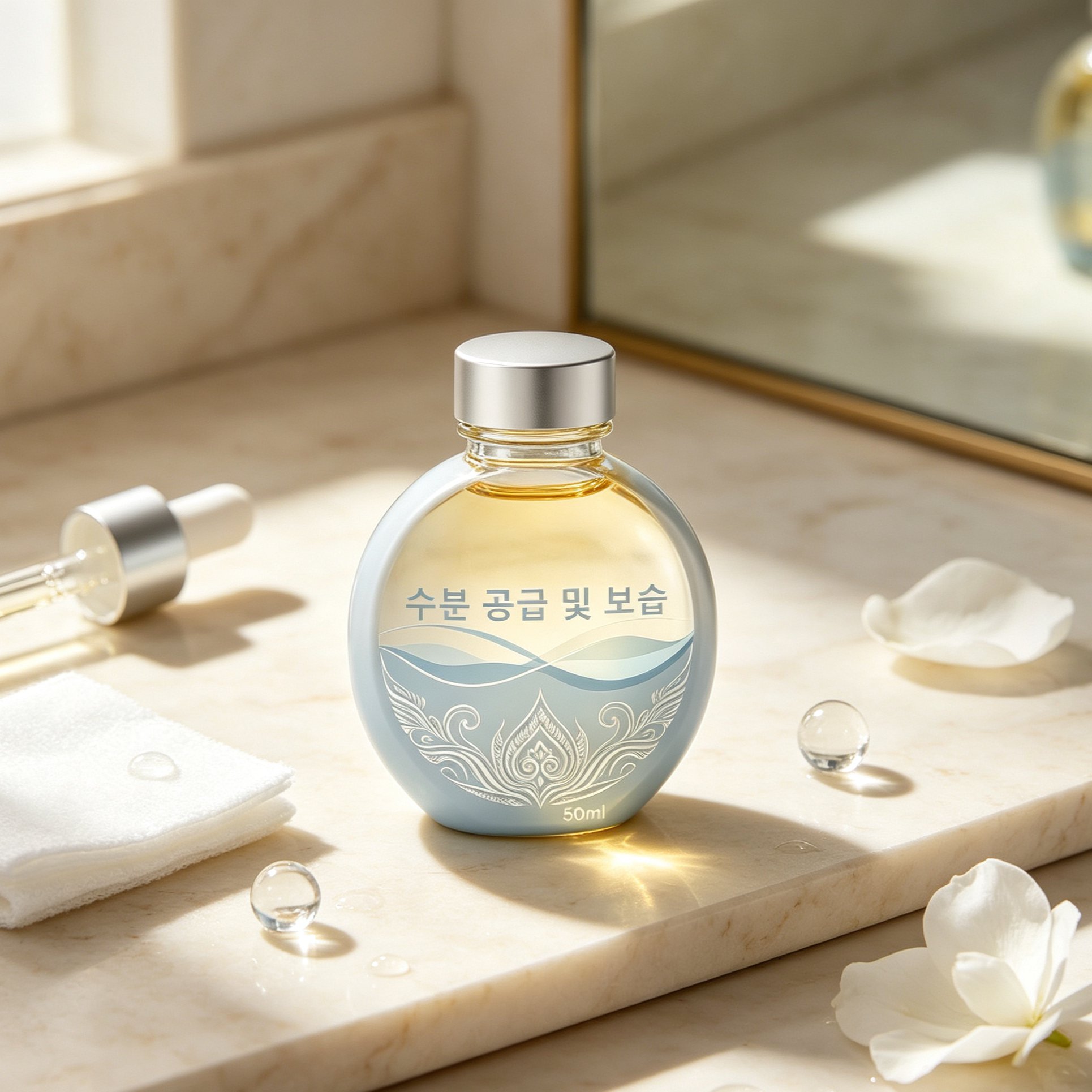 수분 크림을 바르는 여성