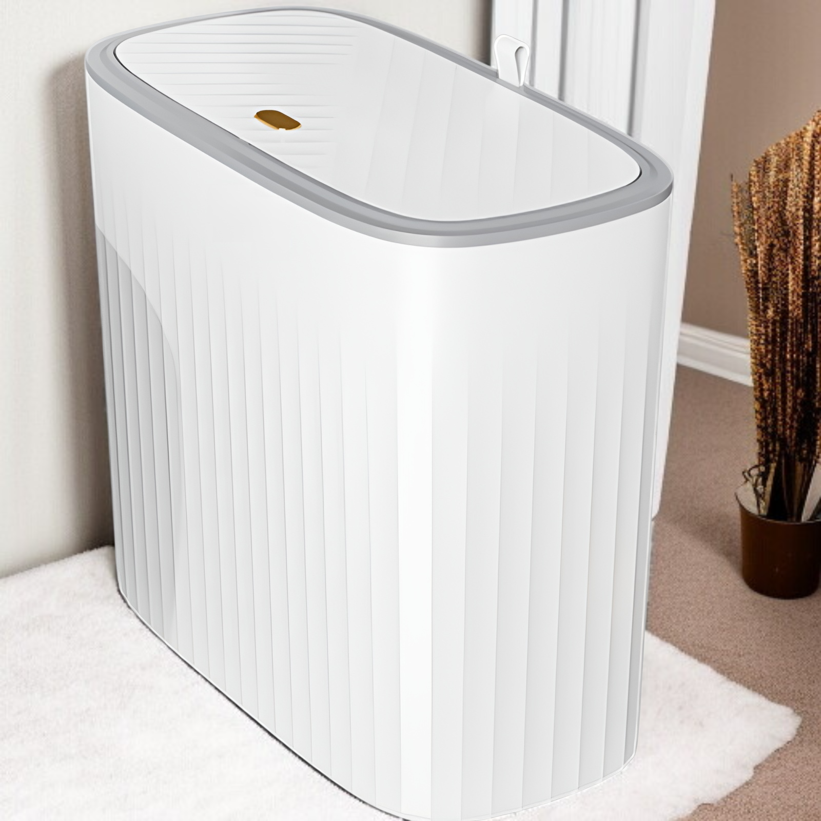 ひび割れたゴミ箱 家庭用高価値ゴミ箱 浴室トイレ 大容量ゴミ箱 カバー付き キッチン リビングルーム ゴミ箱 軽量 高級スタイル ゴミ箱