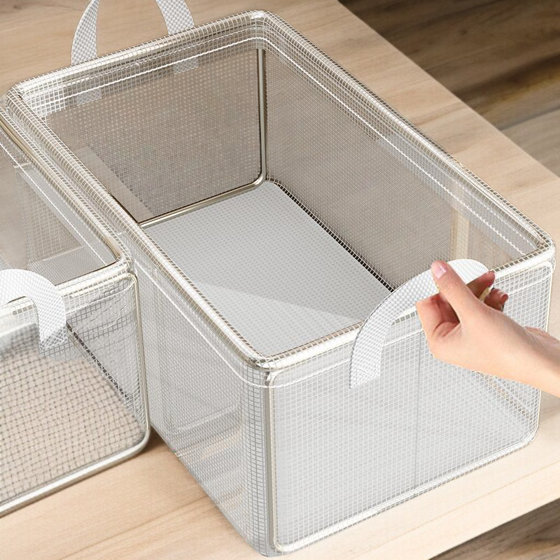 家庭用透明折りたたみ式衣類収納かご