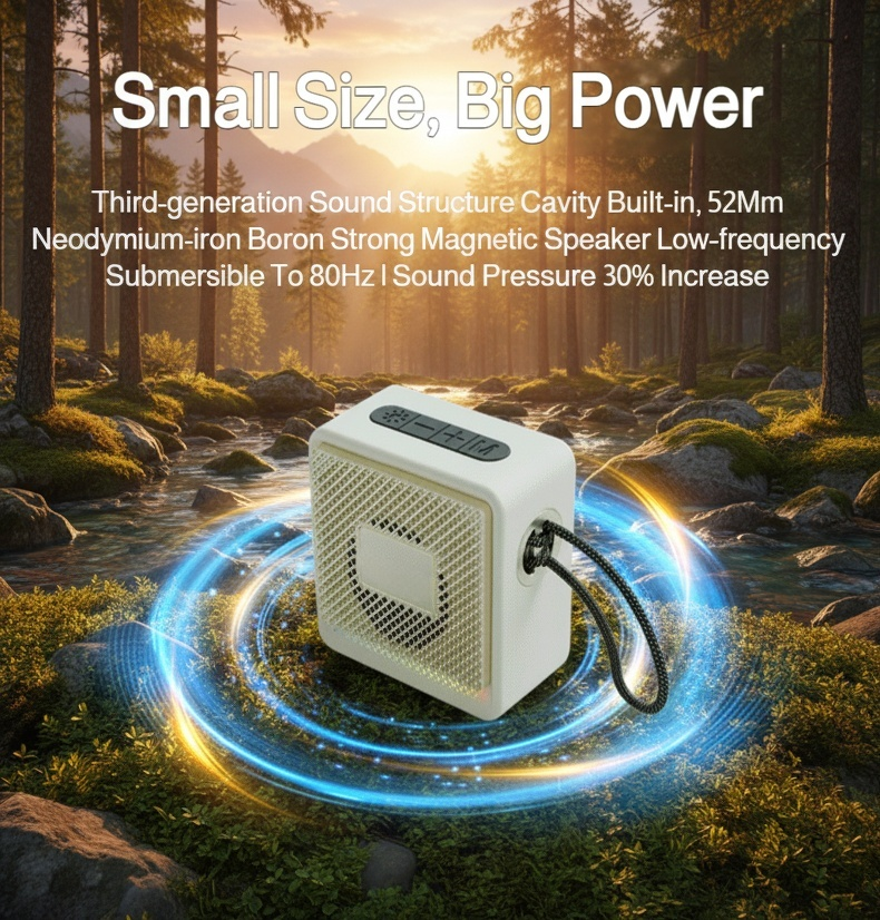 High quality sound portable speaker in use