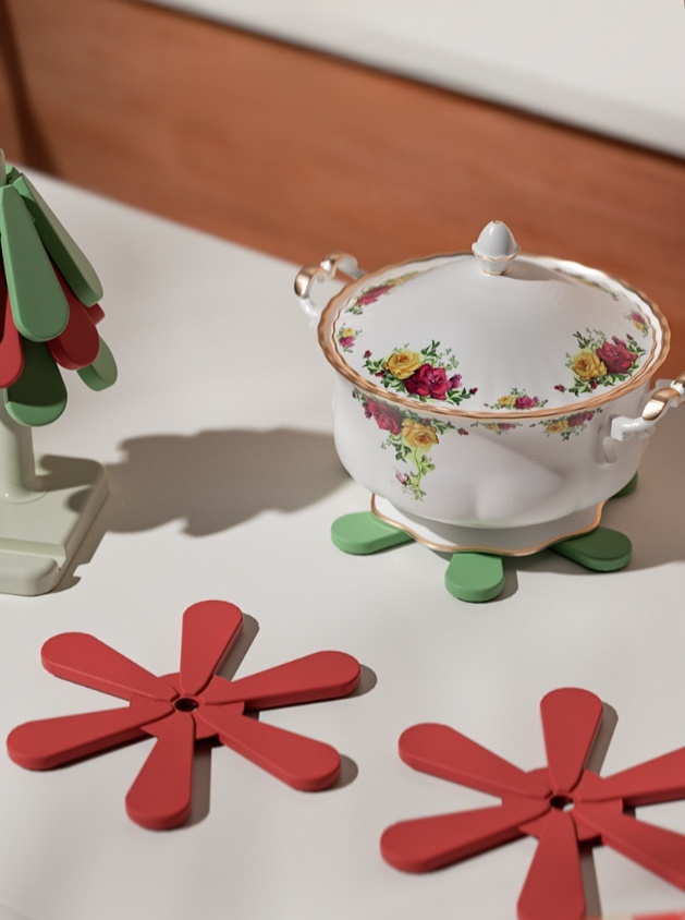 주방 인테리어에 어울리는 크리스마스 단열 매트