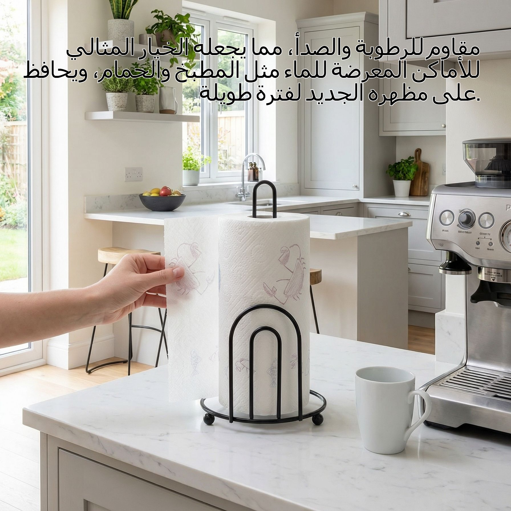 حامل ورق تواليت عمودي من الحديد بتصميم عصري