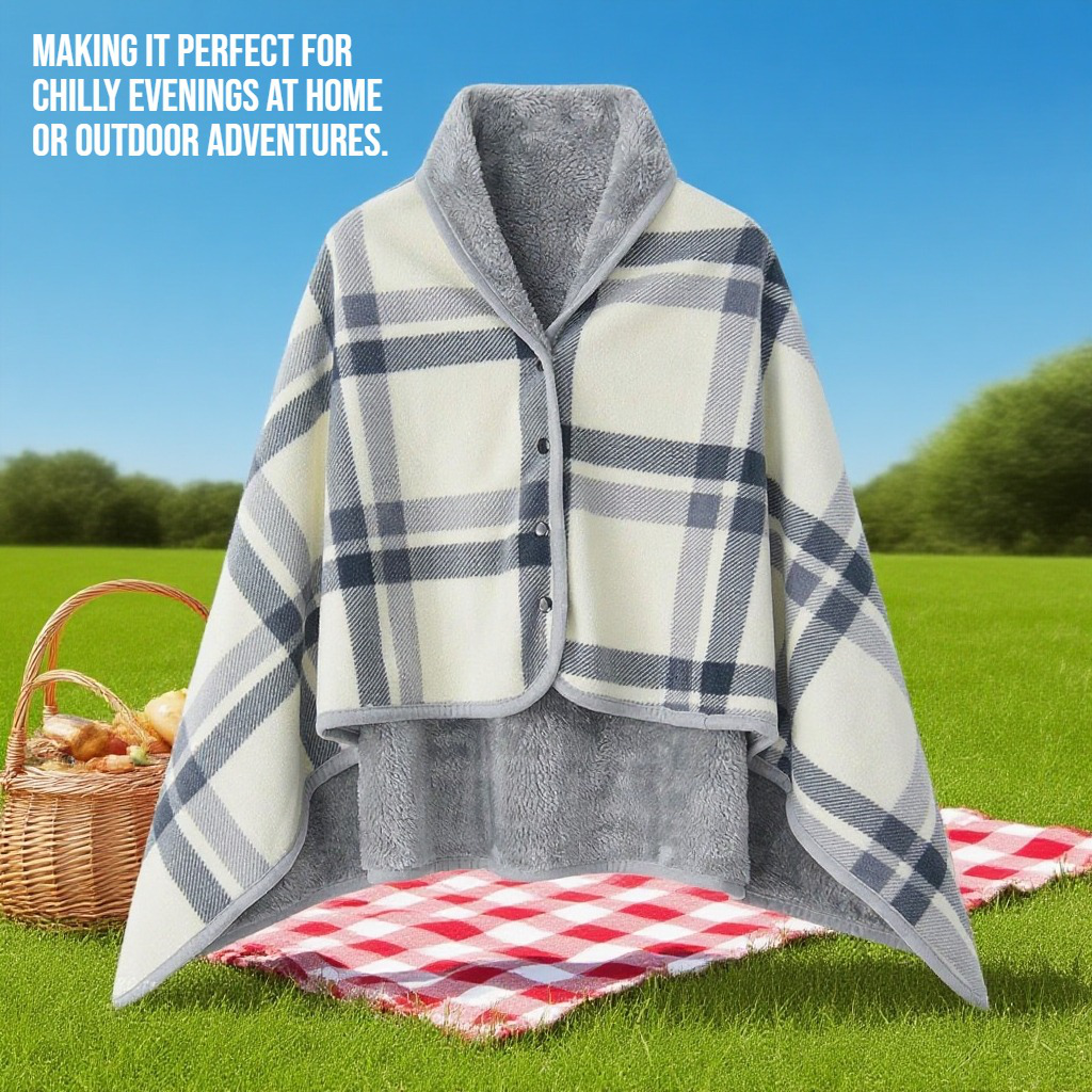 Thick, soft and warm women's shawl blanket