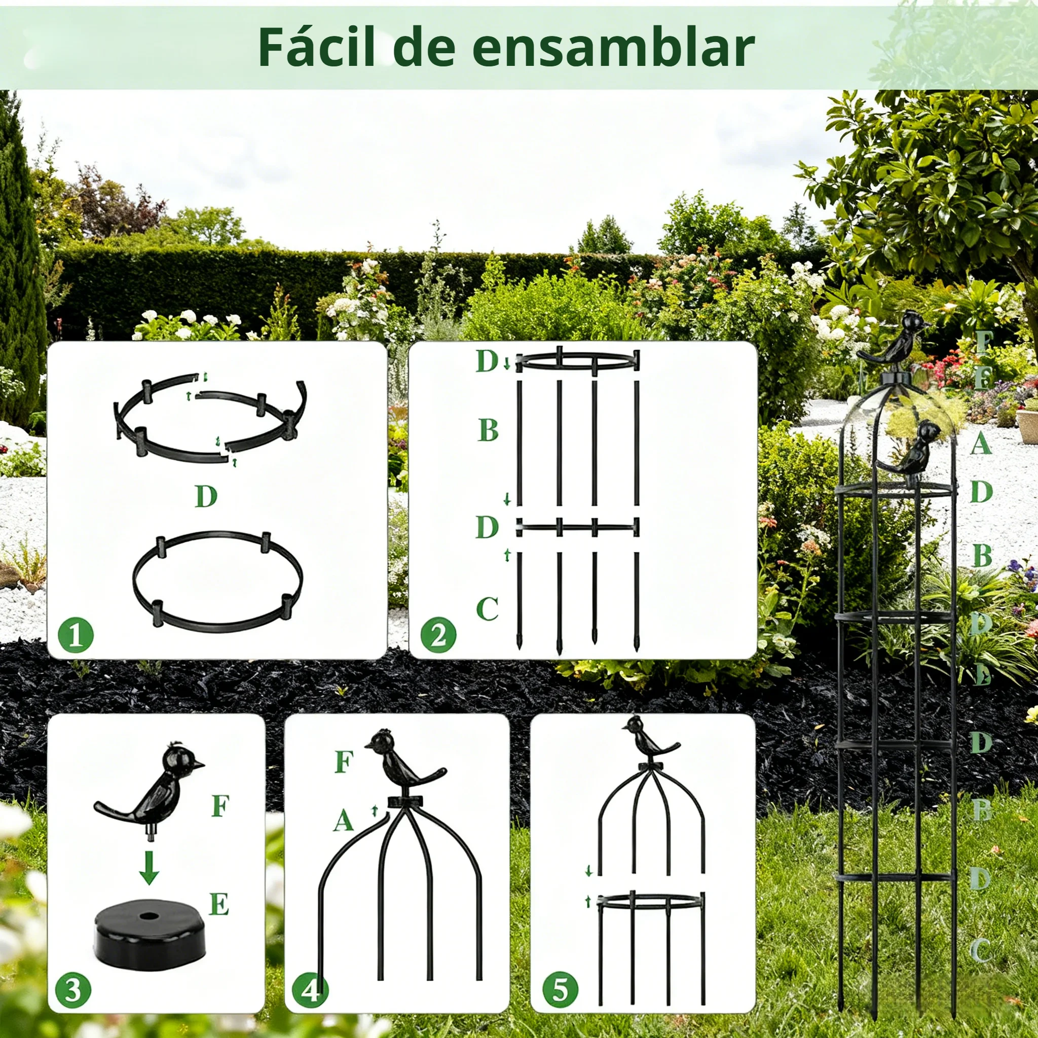 Soporte para plantas trepadoras, estructura de jardinería