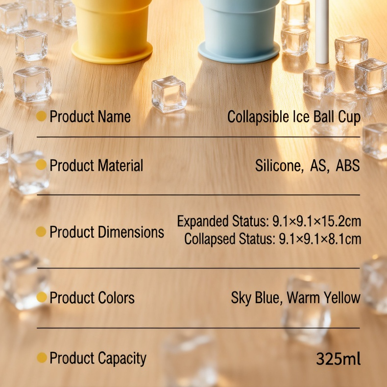 Portable folding ice hockey cup with straw