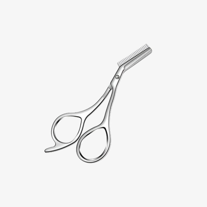 Tijeras de acero inoxidable 2 en 1 para cejas, tijeras de belleza portátiles