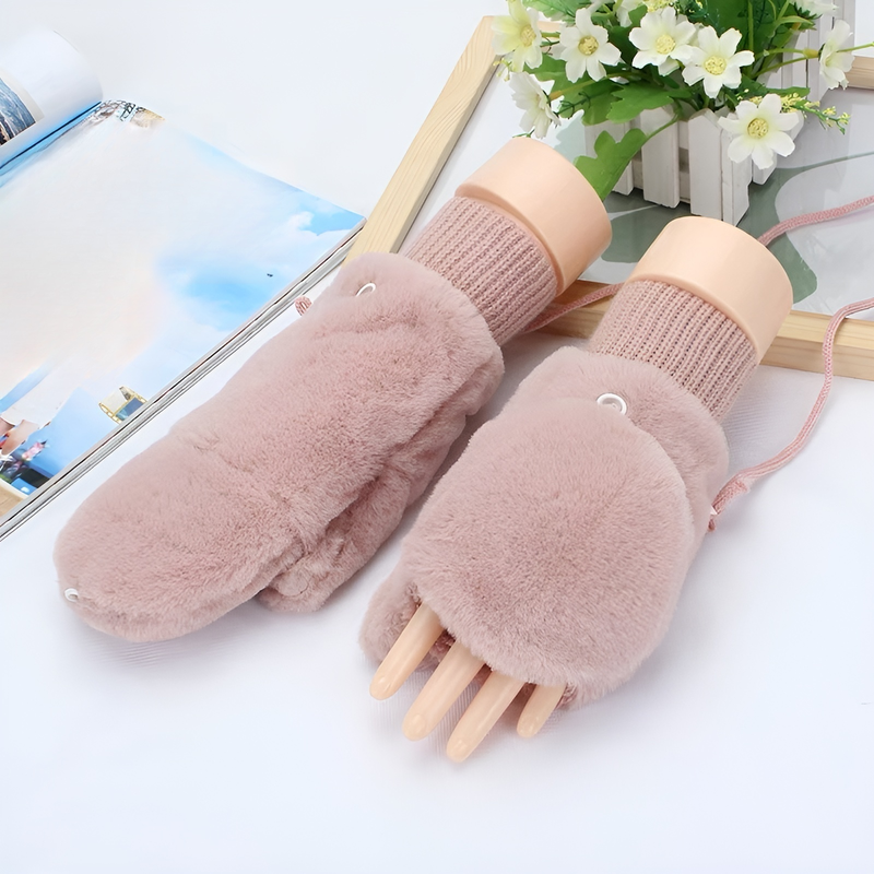 guantes de peluche