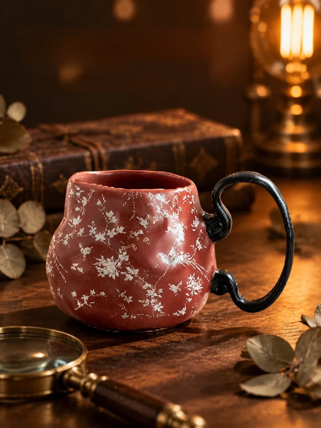 Decorative handmade mug for coffee lovers