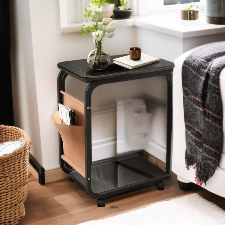 거실 소파 사이드 테이블 다용도 컴퓨터 책상 침대 머리맡 수납 선반 이동식 작은 티테이블