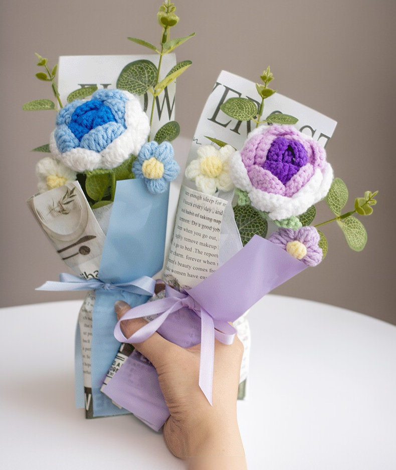 仿真玫瑰花束手工製作過程