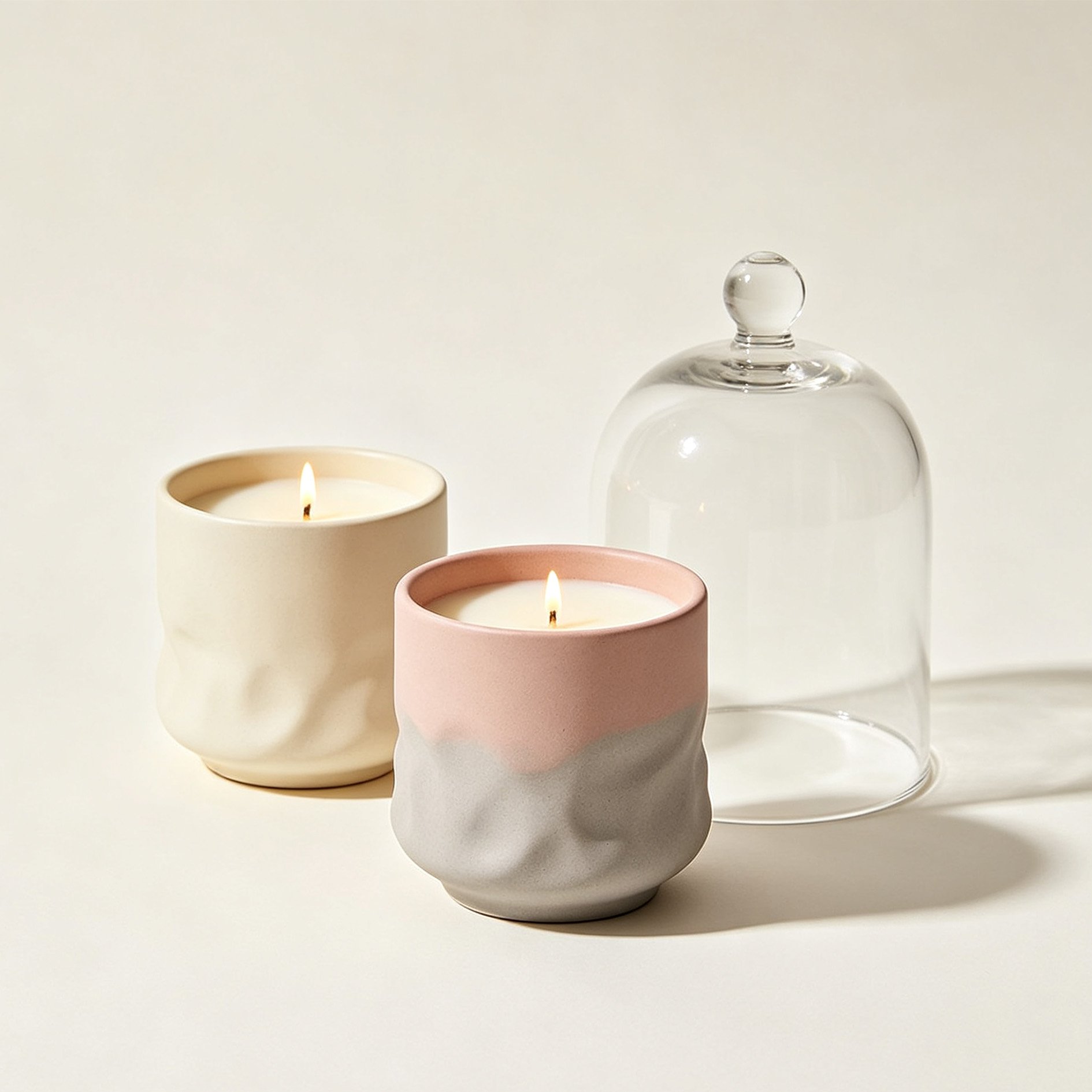 Textured Scented Candle Set