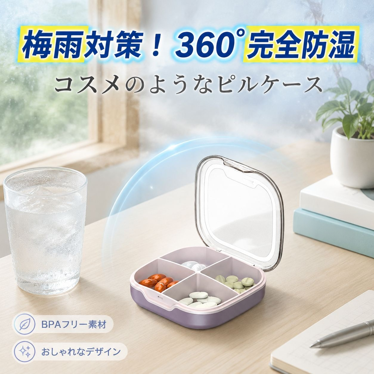 大容量携帯薬ケース クリアな区分で薬管理