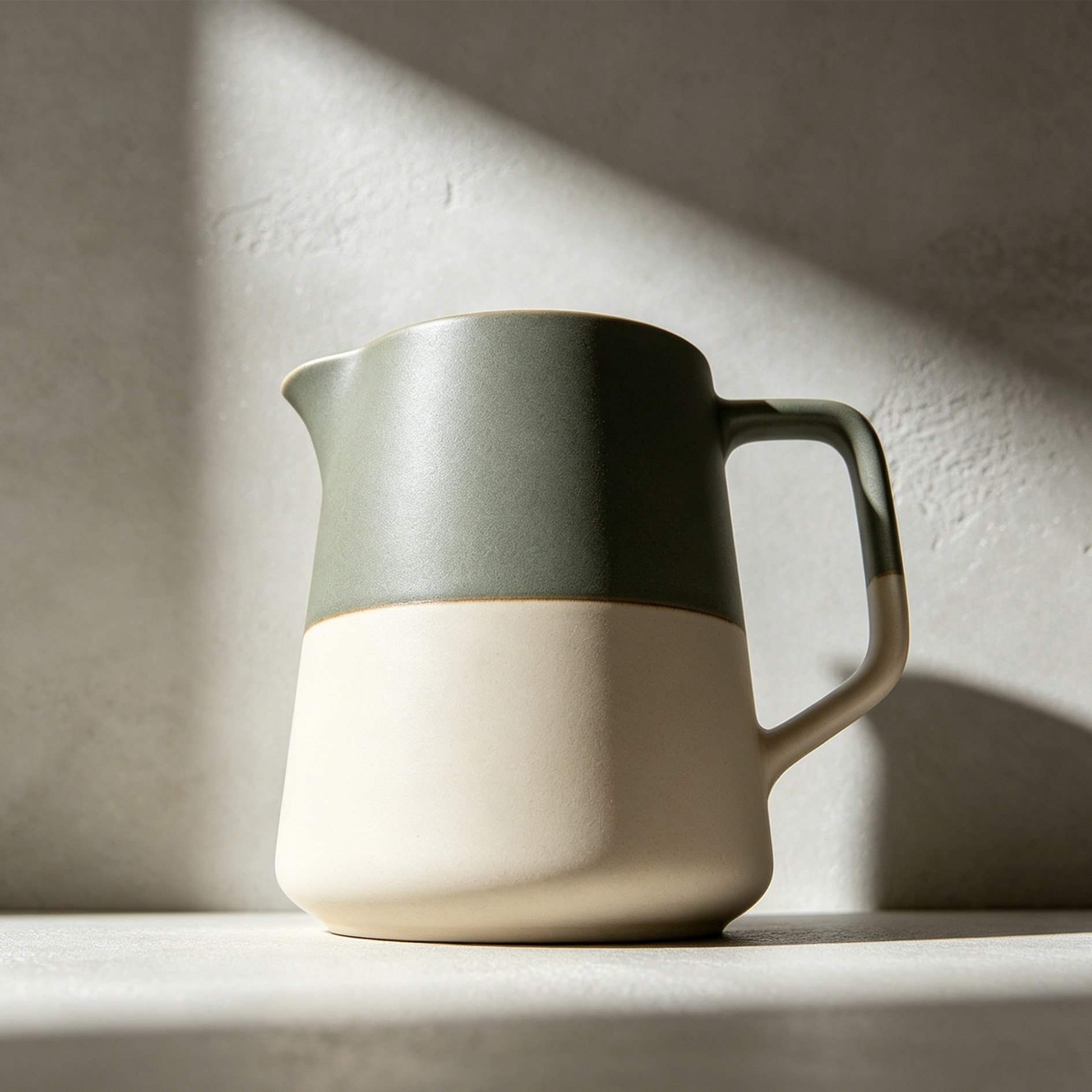 Minimalist ceramic coffee mug with handle