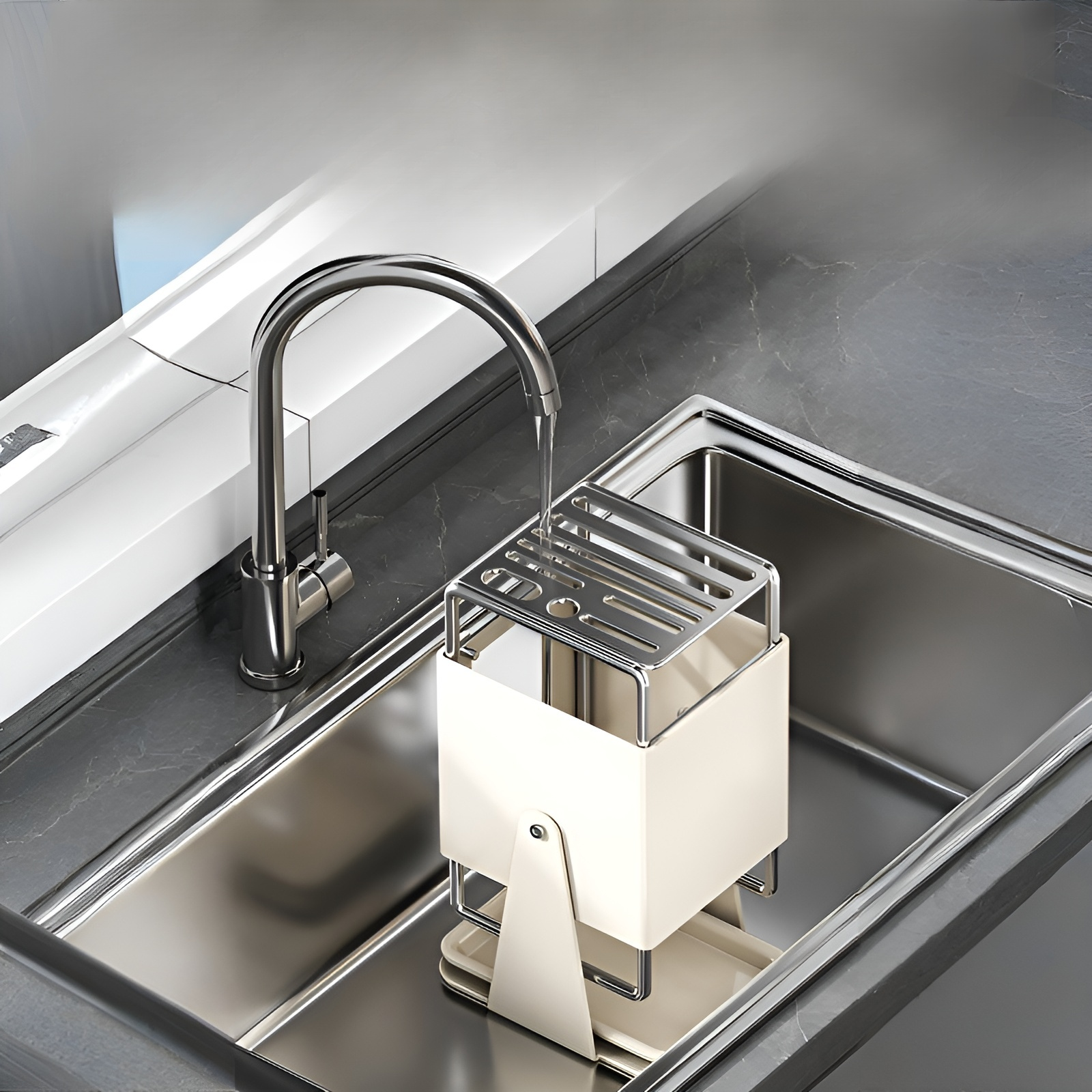 가정용 칼걸이 선반 주방 스탠드 회전식 물받이 수납 밴드 오픈 식칼걸이