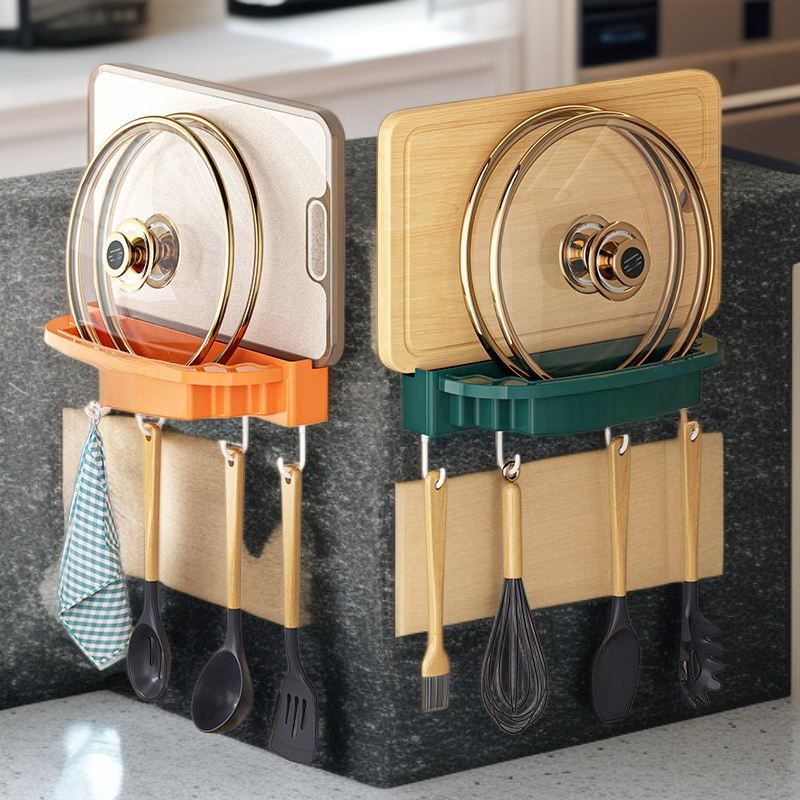 Multifunkční nástěnný držák na pokličky do kuchyně