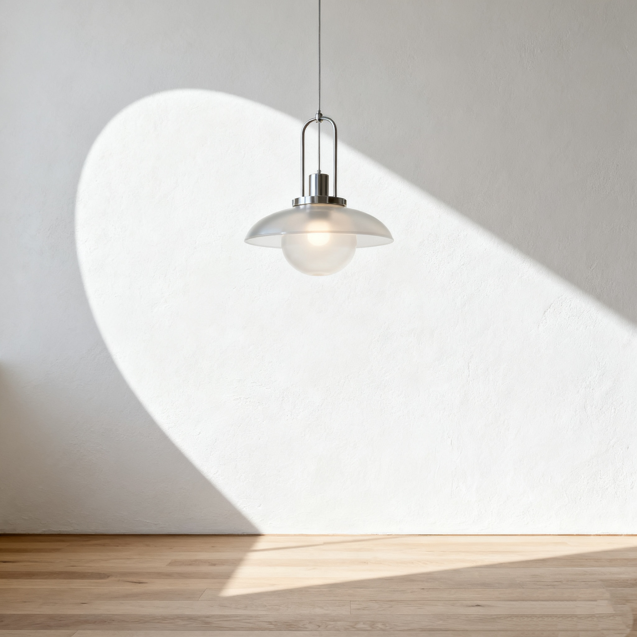 Lámpara colgante redonda transparente con cable de acero inoxidable