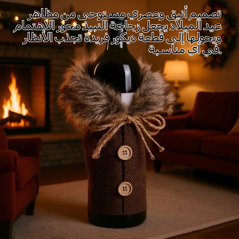 عيد الميلاد زخرفة زجاجة النبيذ الأحمر مجموعة