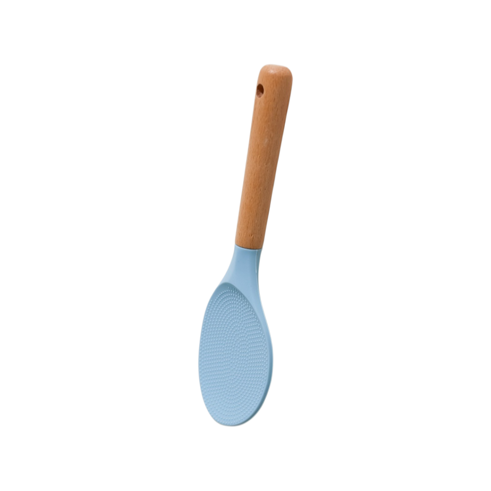 Wooden handle silicone rice spoon