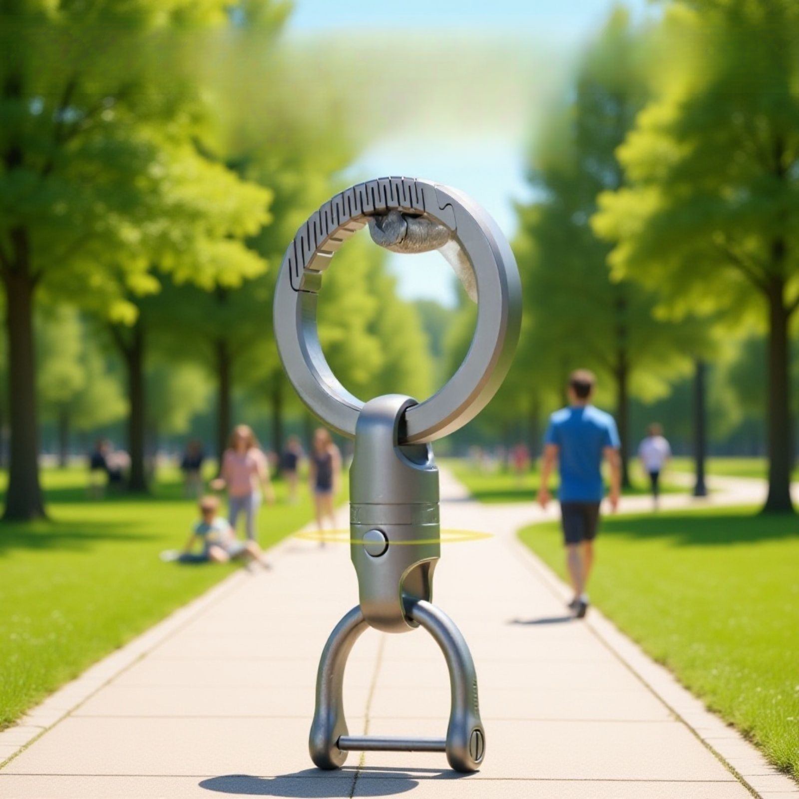 حلقة مفاتيح مع قفل آمن