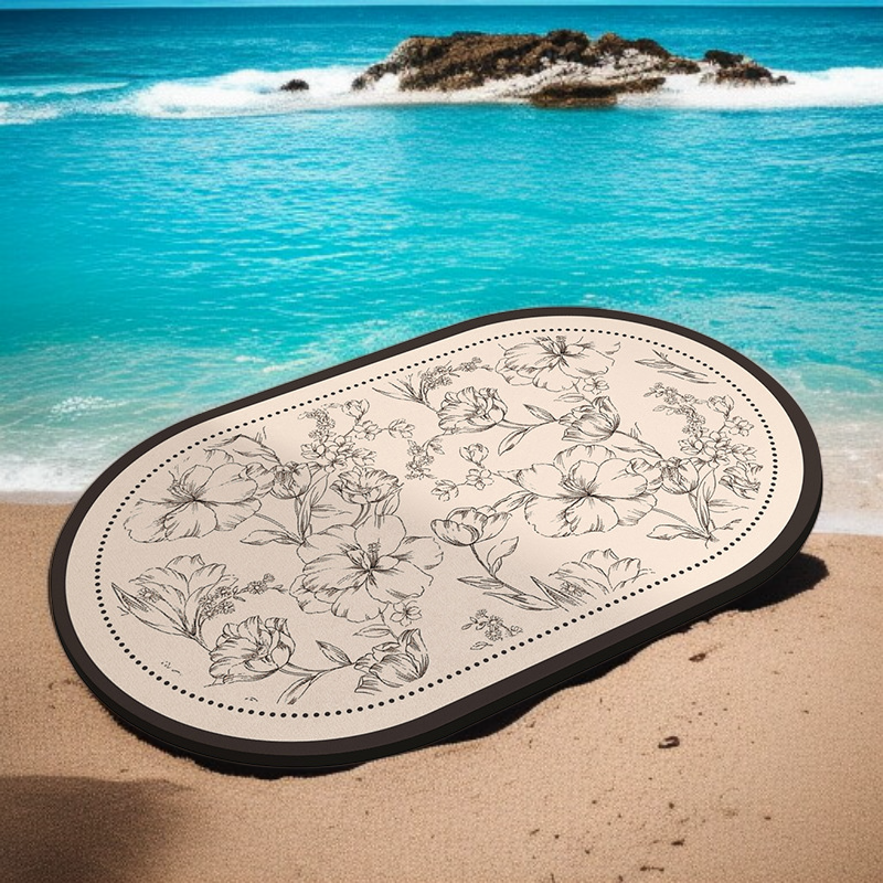 พรมปูพื้นห้องน้ำแบบเรียบง่าย ดูดซับโคลนไดอะตอม แห้งเร็ว