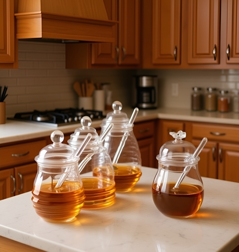 Desayuno saludable con tarros de mermelada