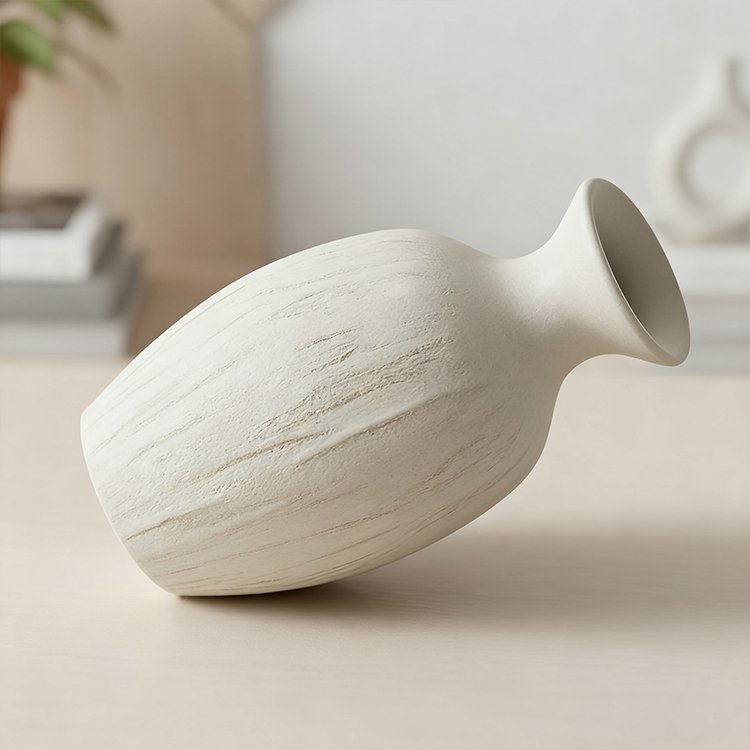 오프 화이트 꽃병 장식 장식품