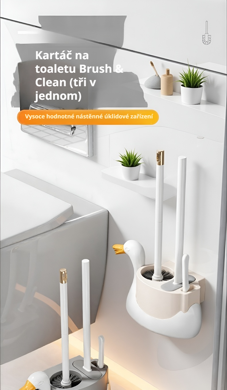 Nástěnná WC kartáčová sada v moderním designu