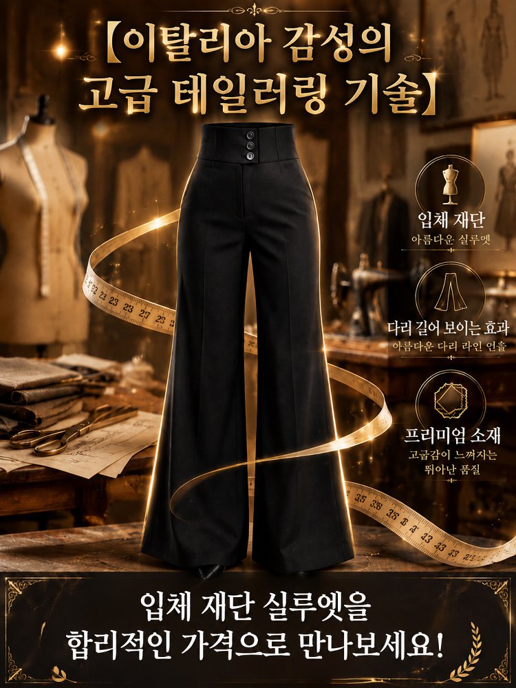 [슬리밍, 복부 보정, 키 커짐, 주름 방지] 우아한 슬림핏 플레어 정장 바지