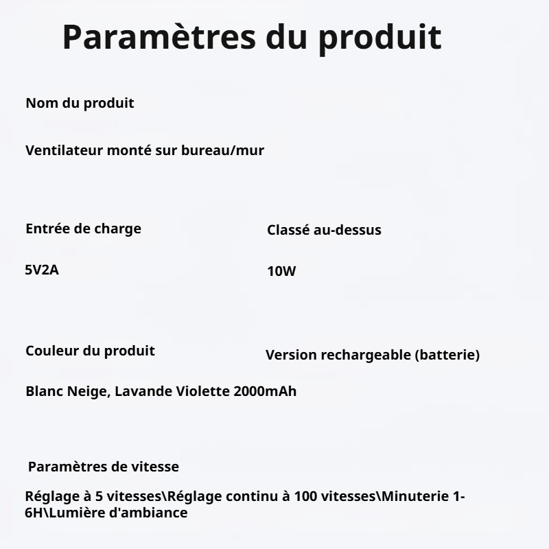 Ventilateur pliable silencieux