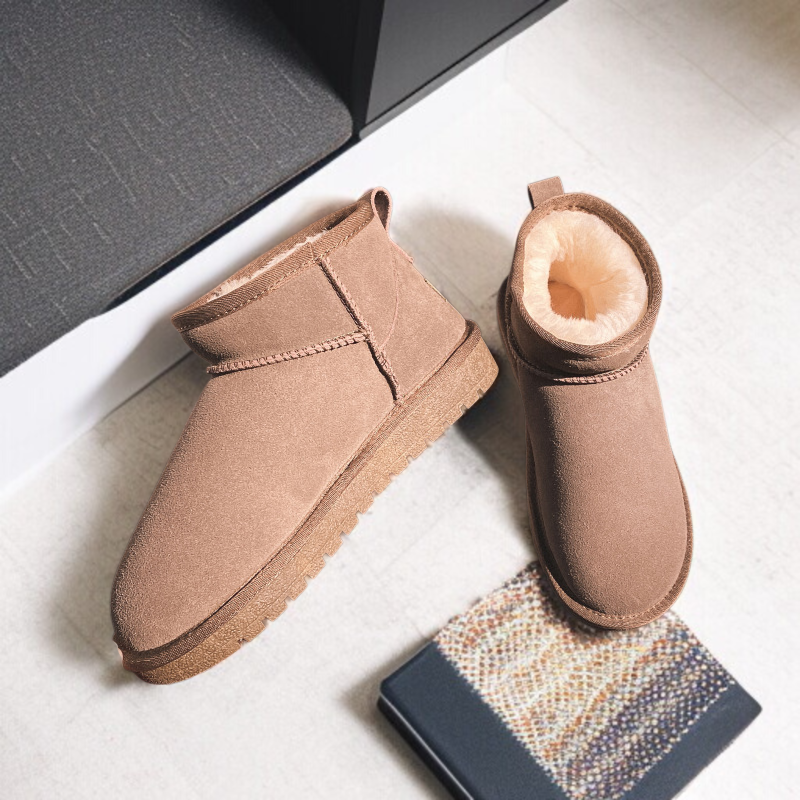 여성 북동부 앵클 부츠 융털 도톰 워커 플랫 스노우 슈즈