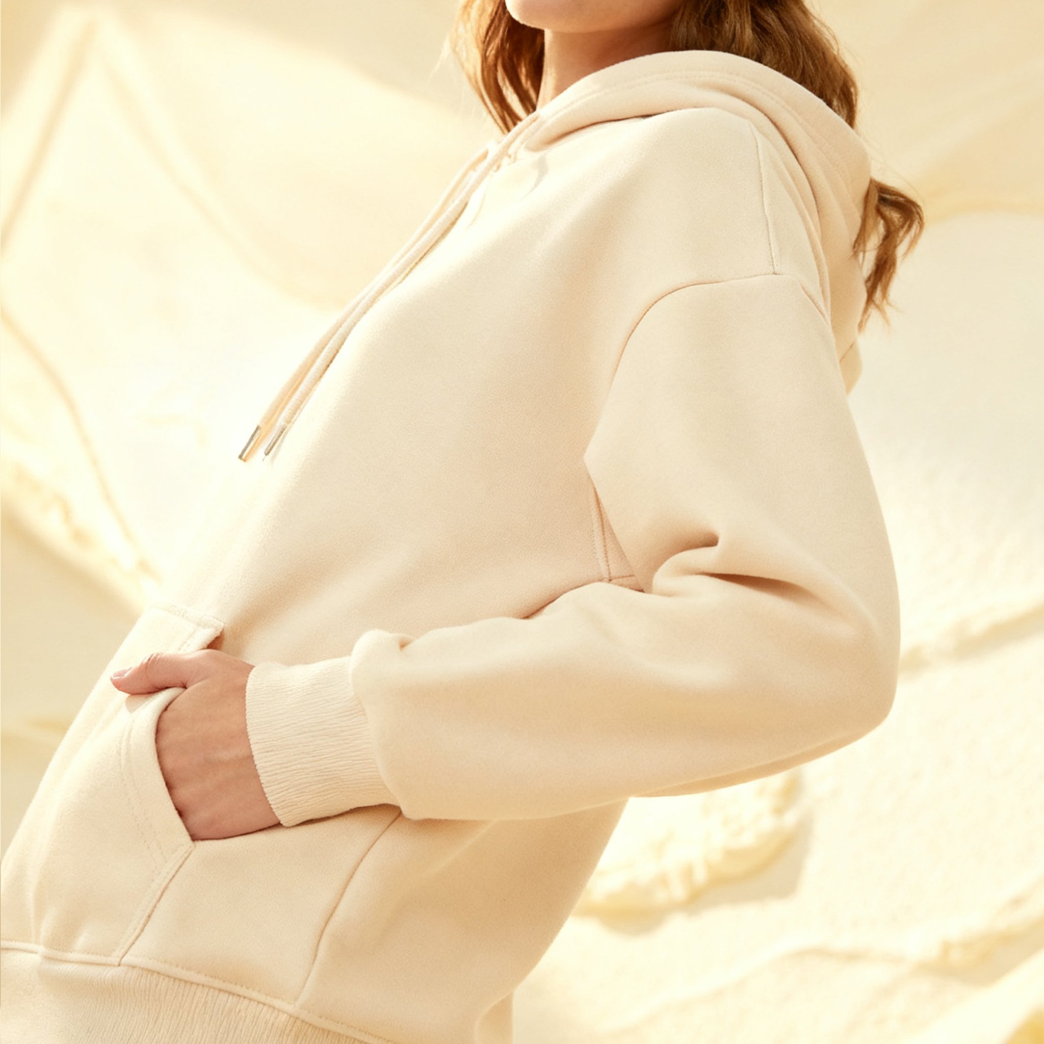 미백색 스포츠 맨투맨 