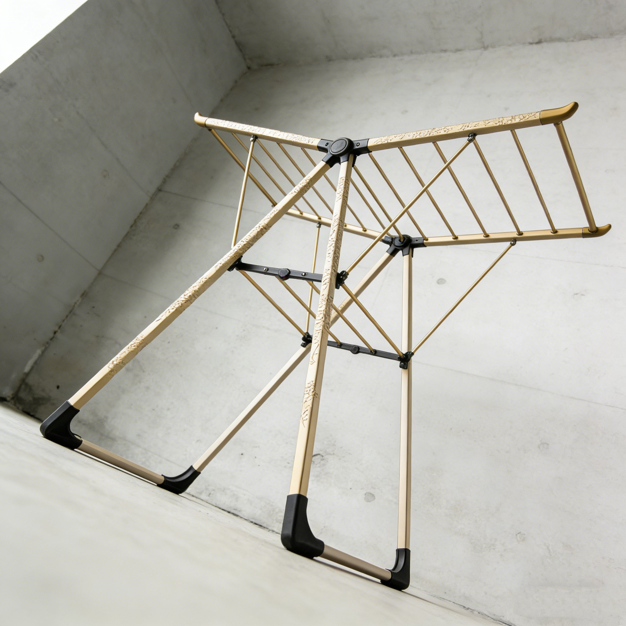 省スペース設計の物干しラック収納時