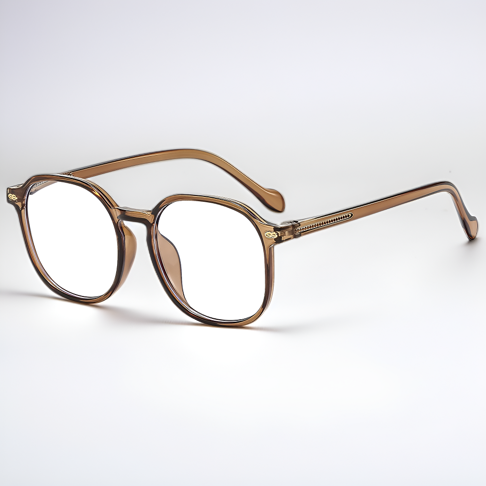 Młodzieżowo wyglądające, duże okulary blokujące niebieskie światło