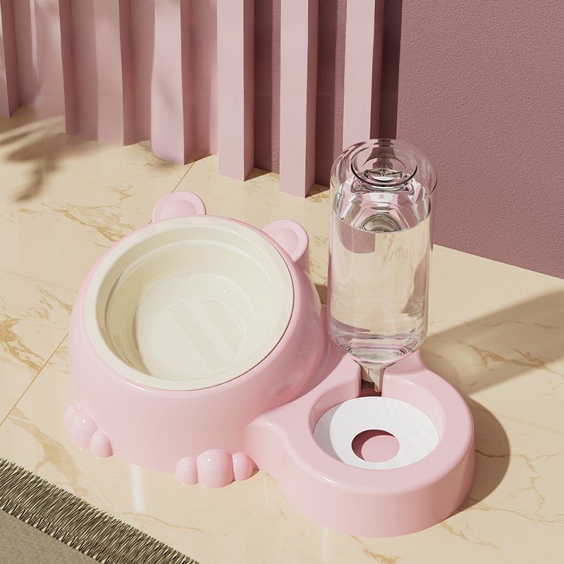 Double Bowl Pet Water and Food Bowl for Cats and Dogs