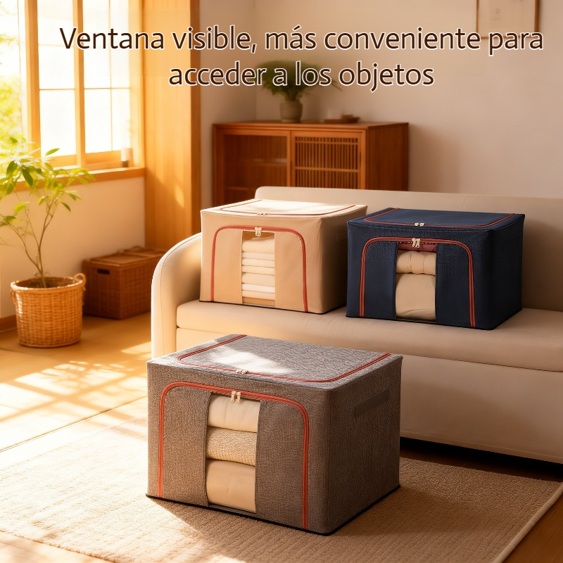 Caja de almacenamiento de ropa de algodón y lino de gran capacidad para el hogar