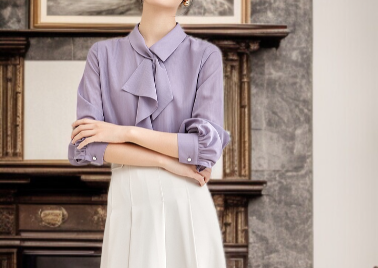 優雅氣質女士雪紡襯衫