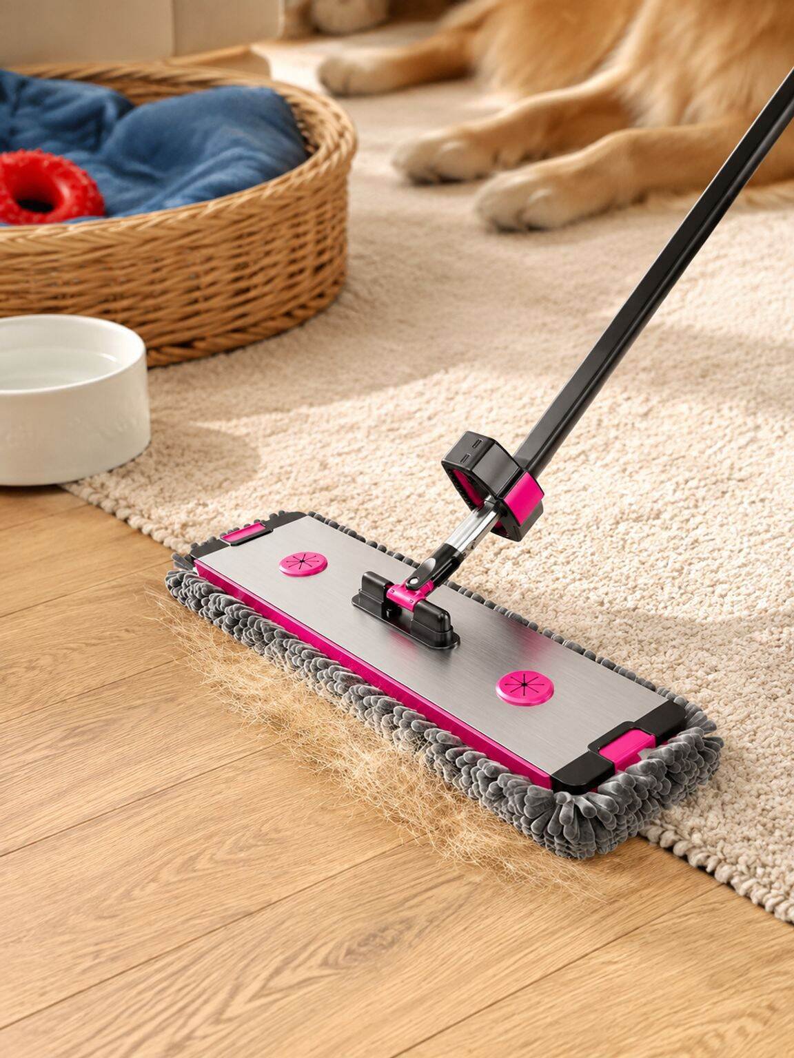 Durable home cleaning mop with 360-degree swivel head
