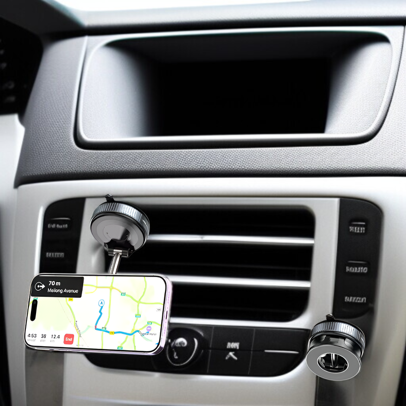 強力真空吸盤車載スマホホルダー・磁気テクノロジー搭載・爆款カーアクセサリー