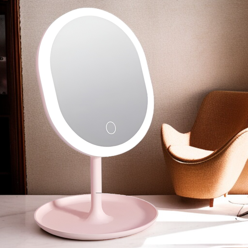 Tragbarer Make-up Spiegel mit kabelloser Ladefunktion